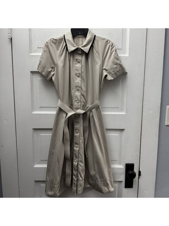 Calvin Klein Dresses & Skirts - Calvin Klein Beige Belted Shirt Dress Fit Flare Midi Women’s Small